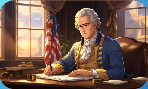 Alexander Hamilton, Advisor card art from Lost Chapters (Cobalt, Character)
