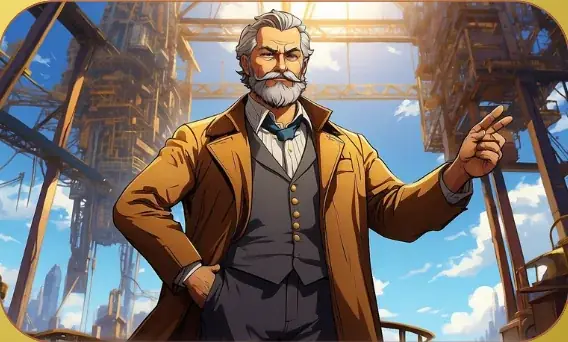 Andrew Carnegie, Steel Hero card art from Lost Chapters (Gold, Character)