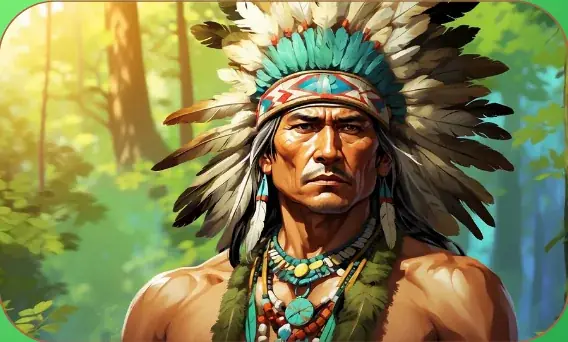 Chief Powhatan card art from Lost Chapters (Emerald, Character)