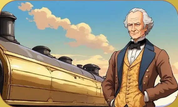 Cornelius Vanderbilt card art from Lost Chapters (Gold, Character)