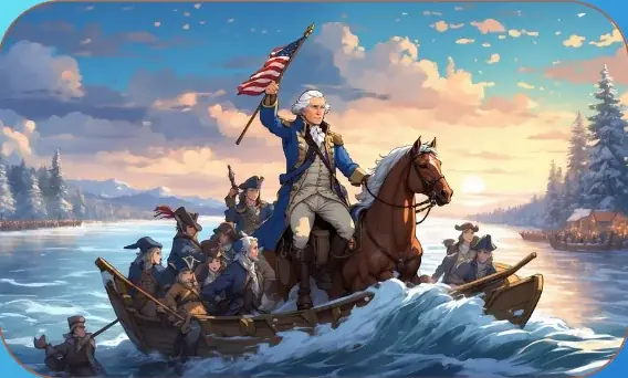 Crossing the Delaware card art from Lost Chapters (Cobalt, Event)