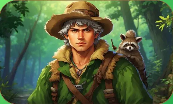 Daniel Boone card art from Lost Chapters (Emerald, Character)