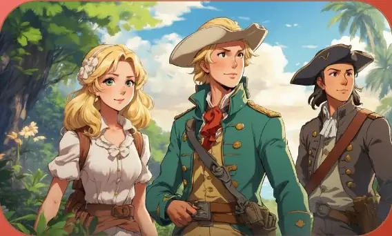 Exploring the Land card art from Lost Chapters (Garnet, Event)