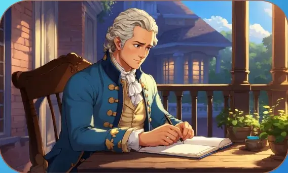 Hamilton, Immigrant Scholar card art from Lost Chapters (Cobalt, Character)