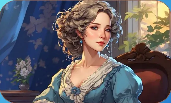 Harriet Beecher Stowe card art from Lost Chapters (Cobalt, Character)