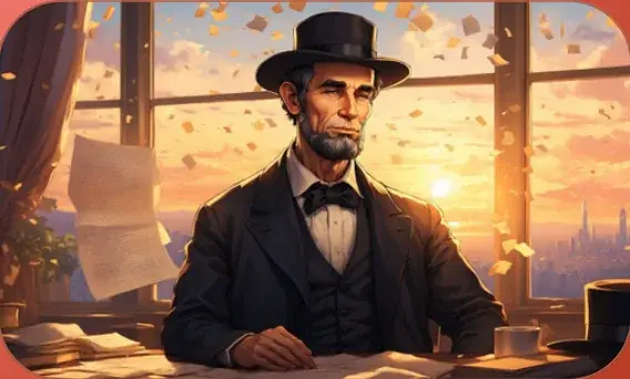 Honest Abe Lincoln card art from Lost Chapters (Garnet, Character)