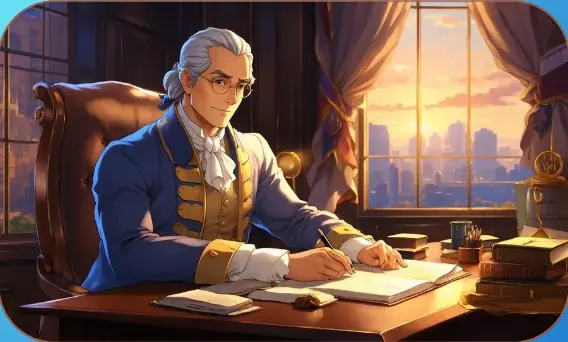 John Jay, Constitution Drafter card art from Lost Chapters (Cobalt, Character)