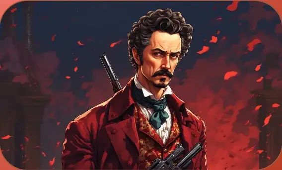 John Wilkes Booth card art from Lost Chapters (Garnet, Character)