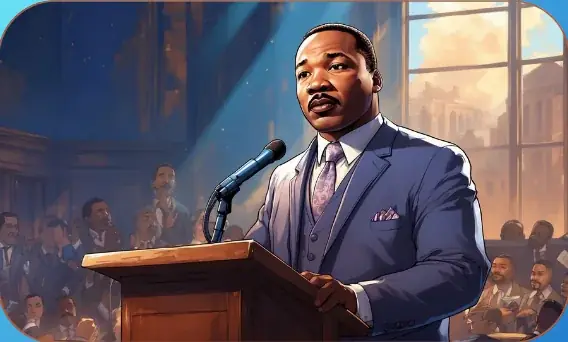 Martin Luther King Jr. card art from Lost Chapters (Cobalt, Character)