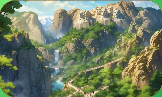 Mount Rushmore card art from Lost Chapters (Emerald, Location)