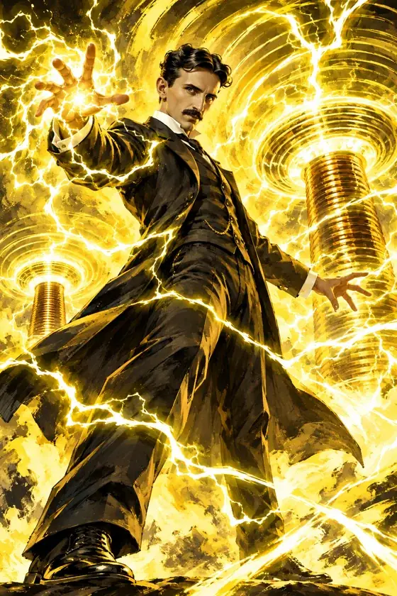 Nikola Tesla, Father of Electricity Full Art card from Lost Chapters