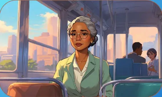 Rosa Parks card art from Lost Chapters (Cobalt, Character)