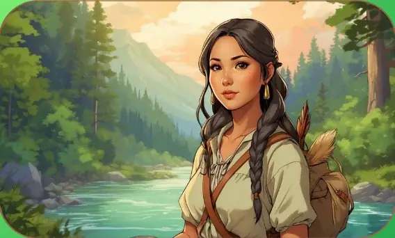 Sacagawea, River Guide card art from Lost Chapters (Emerald, Character)