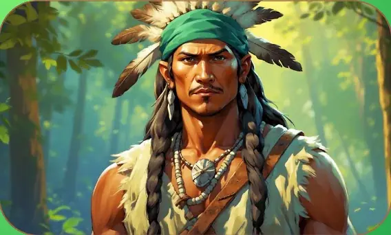 Squanto, Uniter of People card art from Lost Chapters (Emerald, Character)