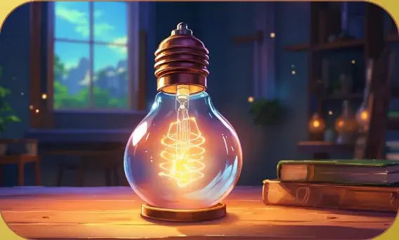 The Lightbulb card art from Lost Chapters (Gold, Item)