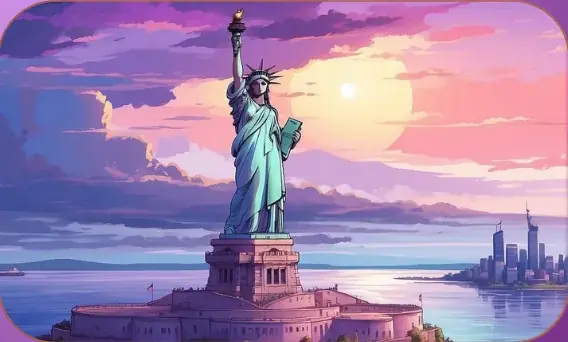 The Statue of Liberty card art from Lost Chapters (Quartz, Location)