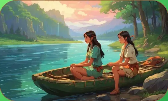 Up a River card art from Lost Chapters (Emerald, Location)