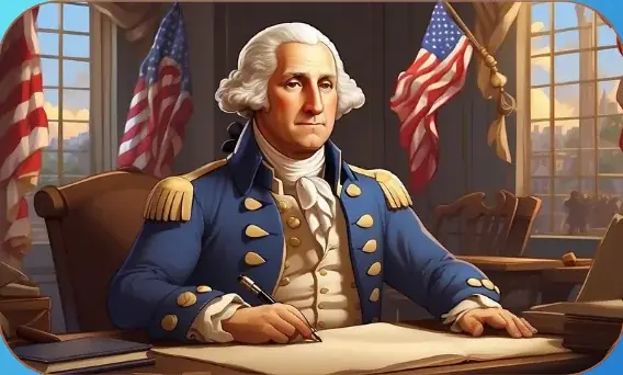 Washington, First President card art from Lost Chapters (Cobalt, Character)