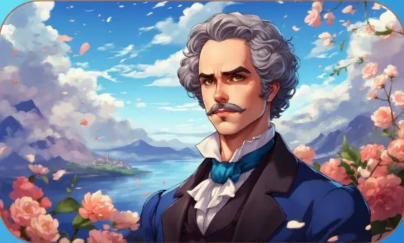 William Faulkner card art from Lost Chapters (Cobalt, Character)